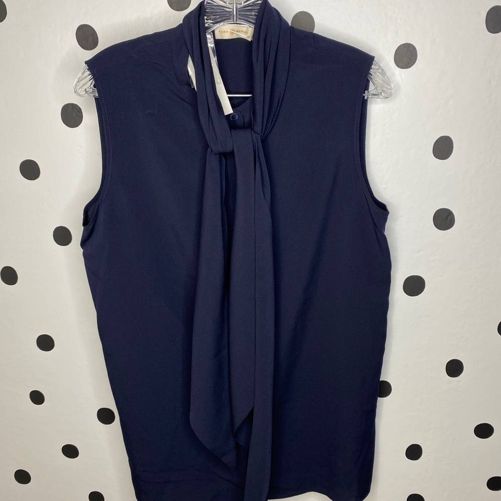 🆕TORY BURCH SLEEVELESS BOW BLOUSE SIZE 12 - Picture 3 of 14
